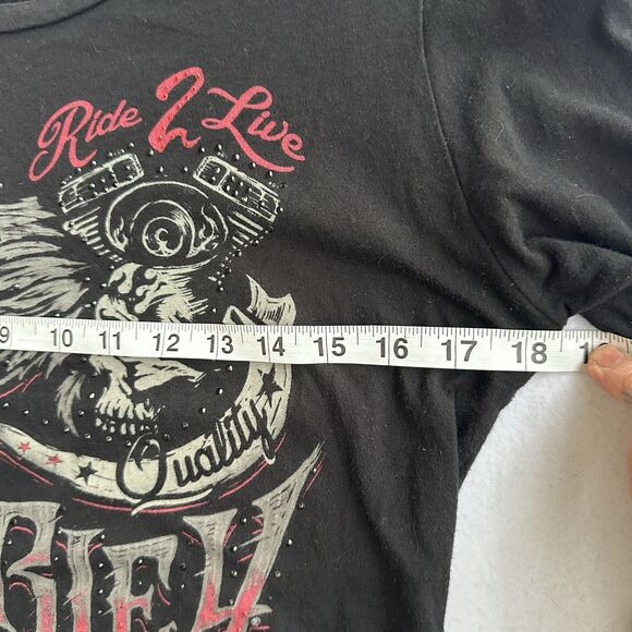 Harley-Davidson Women’s Black And Red Long Sleeve Shirt Size L - Picture 4 of 5